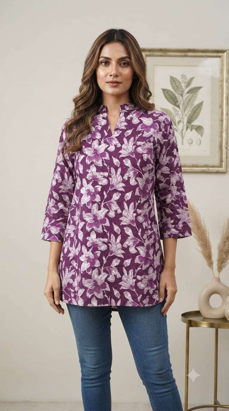HERITAGE THREAD DESIGN SHORT KURTI SIMPLE DAILY WEAR GIRL DEALER VRD