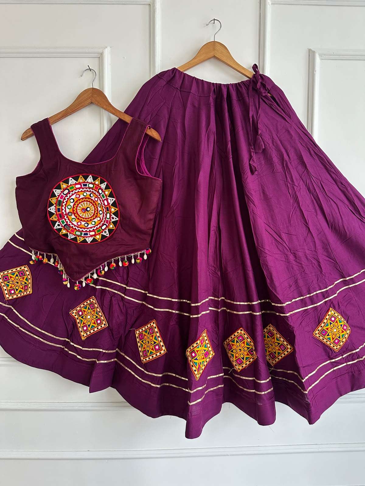 Kutchi Chaniyacholi new Navratri collection garba night wear made of rayon cotton fabric Lehenga Choli wholesale in surat Kutchi Chaniyacholi new Navratri collection garba night wear made of rayon cotton fabric Lehenga Choli wholesale in surat
