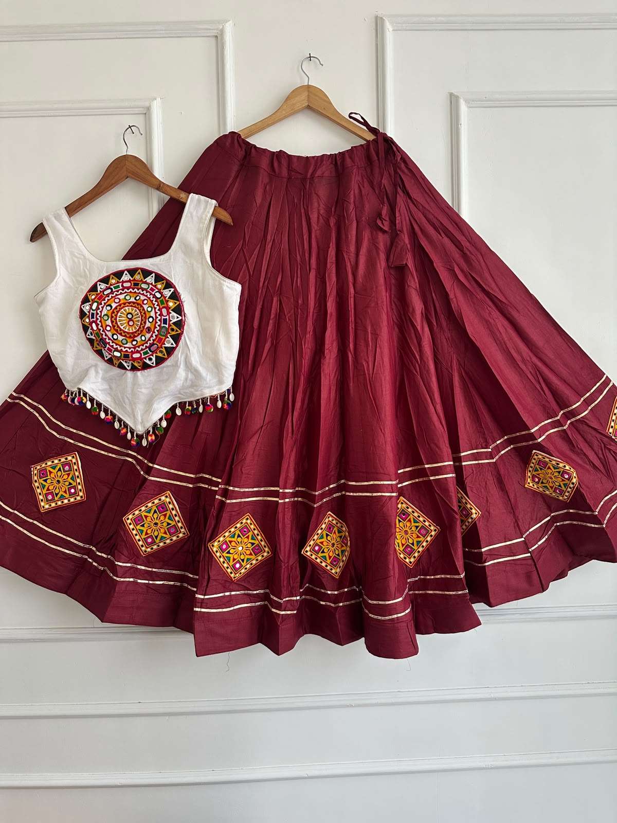 Kutchi Chaniyacholi new Navratri collection garba night wear made of rayon cotton fabric Lehenga Choli wholesale in surat Kutchi Chaniyacholi new Navratri collection garba night wear made of rayon cotton fabric Lehenga Choli wholesale in surat