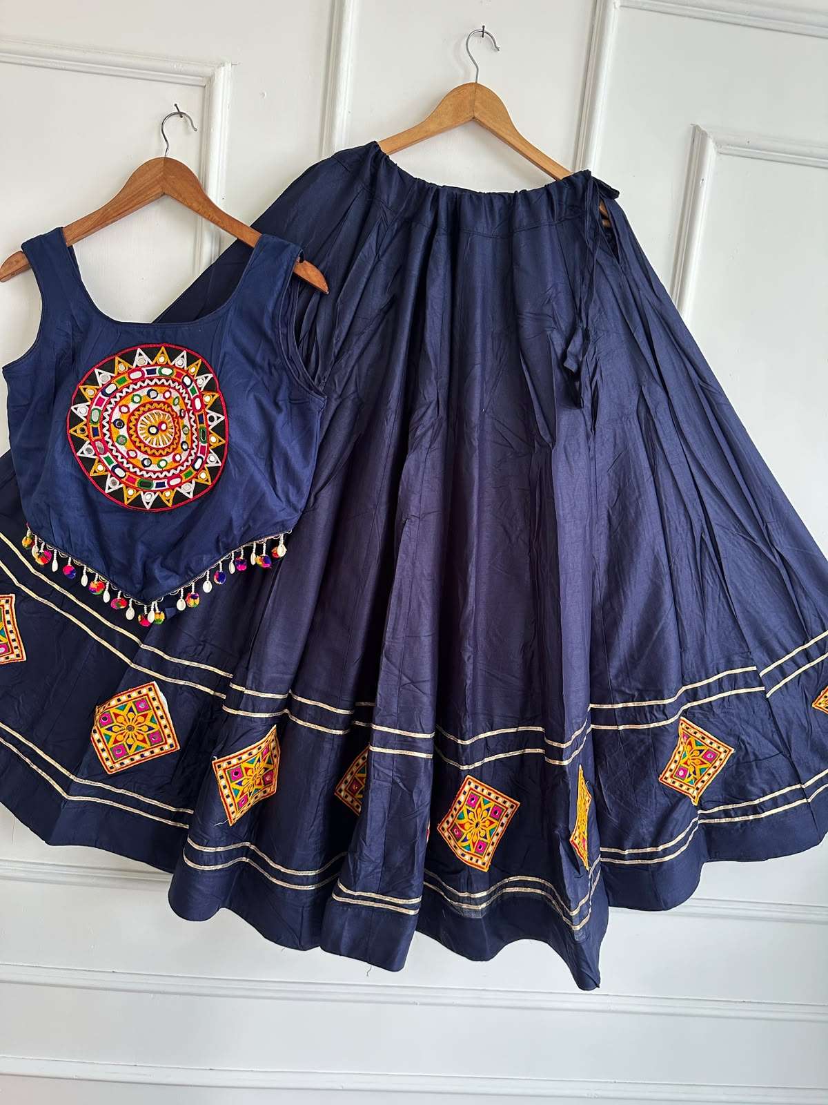 Kutchi Chaniyacholi new Navratri collection garba night wear made of rayon cotton fabric Lehenga Choli wholesale in surat Kutchi Chaniyacholi new Navratri collection garba night wear made of rayon cotton fabric Lehenga Choli wholesale in surat