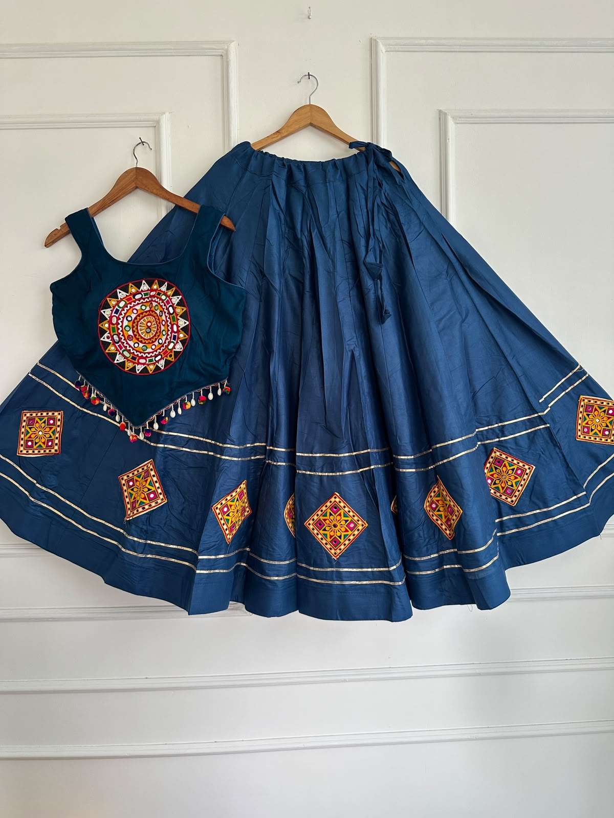 Kutchi Chaniyacholi new Navratri collection garba night wear made of rayon cotton fabric Lehenga Choli wholesale in surat Kutchi Chaniyacholi new Navratri collection garba night wear made of rayon cotton fabric Lehenga Choli wholesale in surat