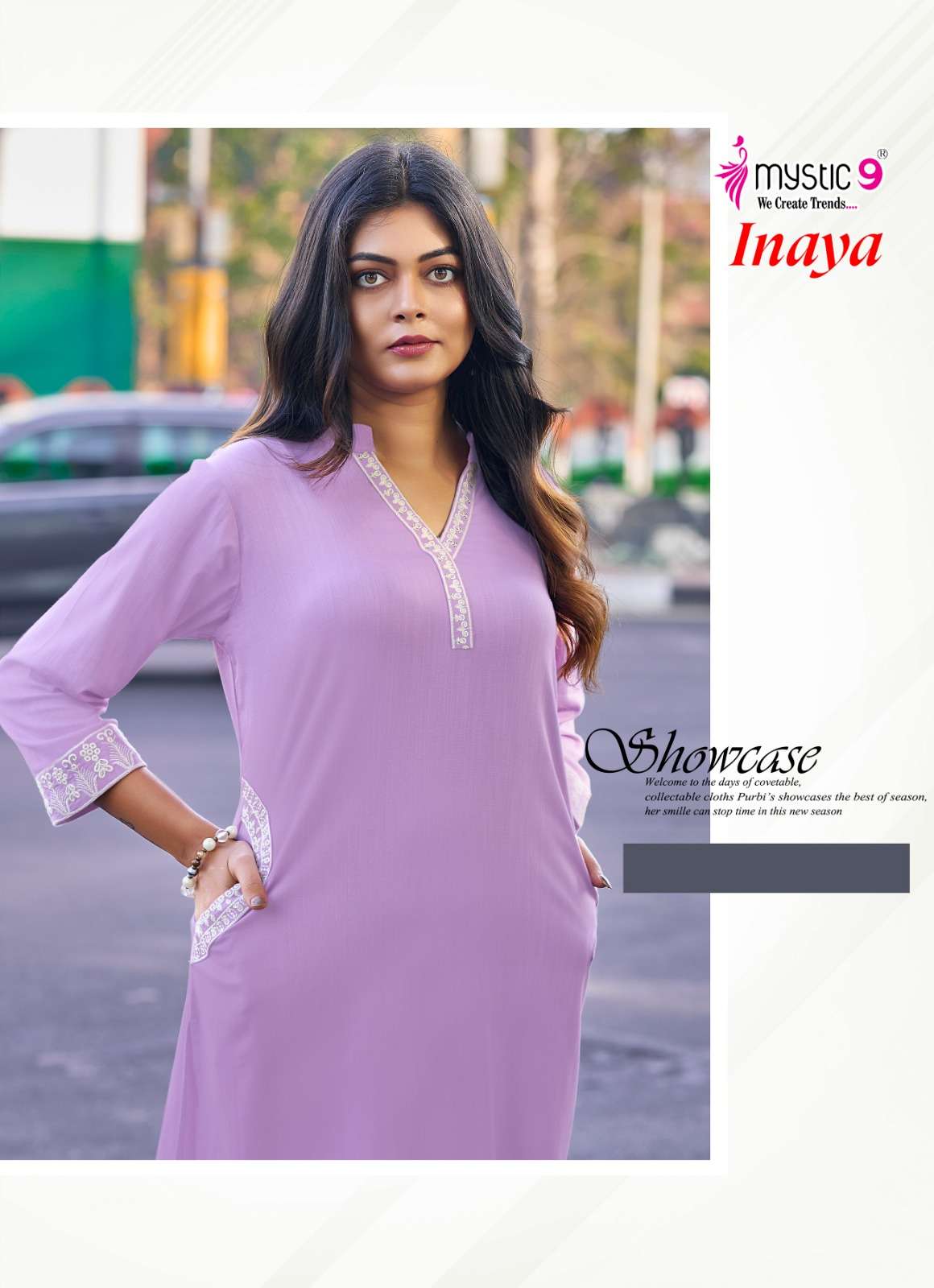 MYSTIC 9 INAYA VOL 1 DYED HEAVY VISCOSE SLUB LYCRA CO ORD SET CATALOGUE EXPORT 