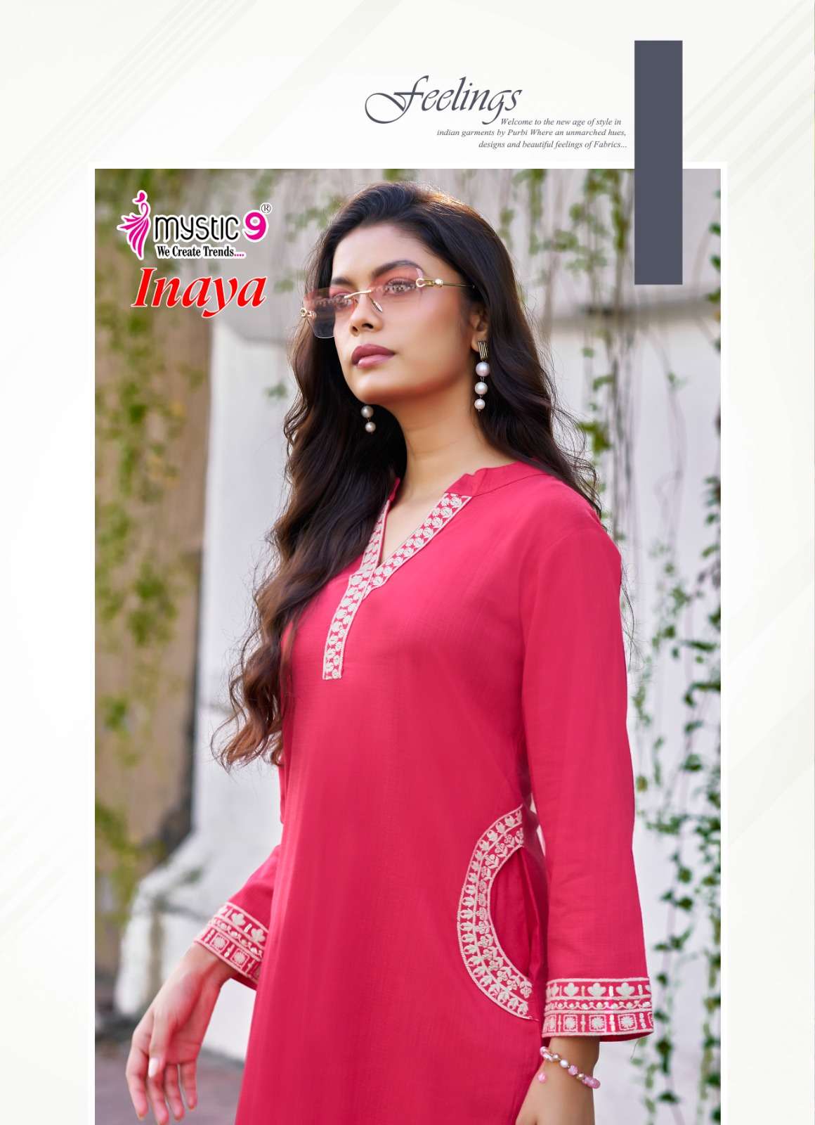 MYSTIC 9 INAYA VOL 1 DYED HEAVY VISCOSE SLUB LYCRA CO ORD SET CATALOGUE EXPORT 