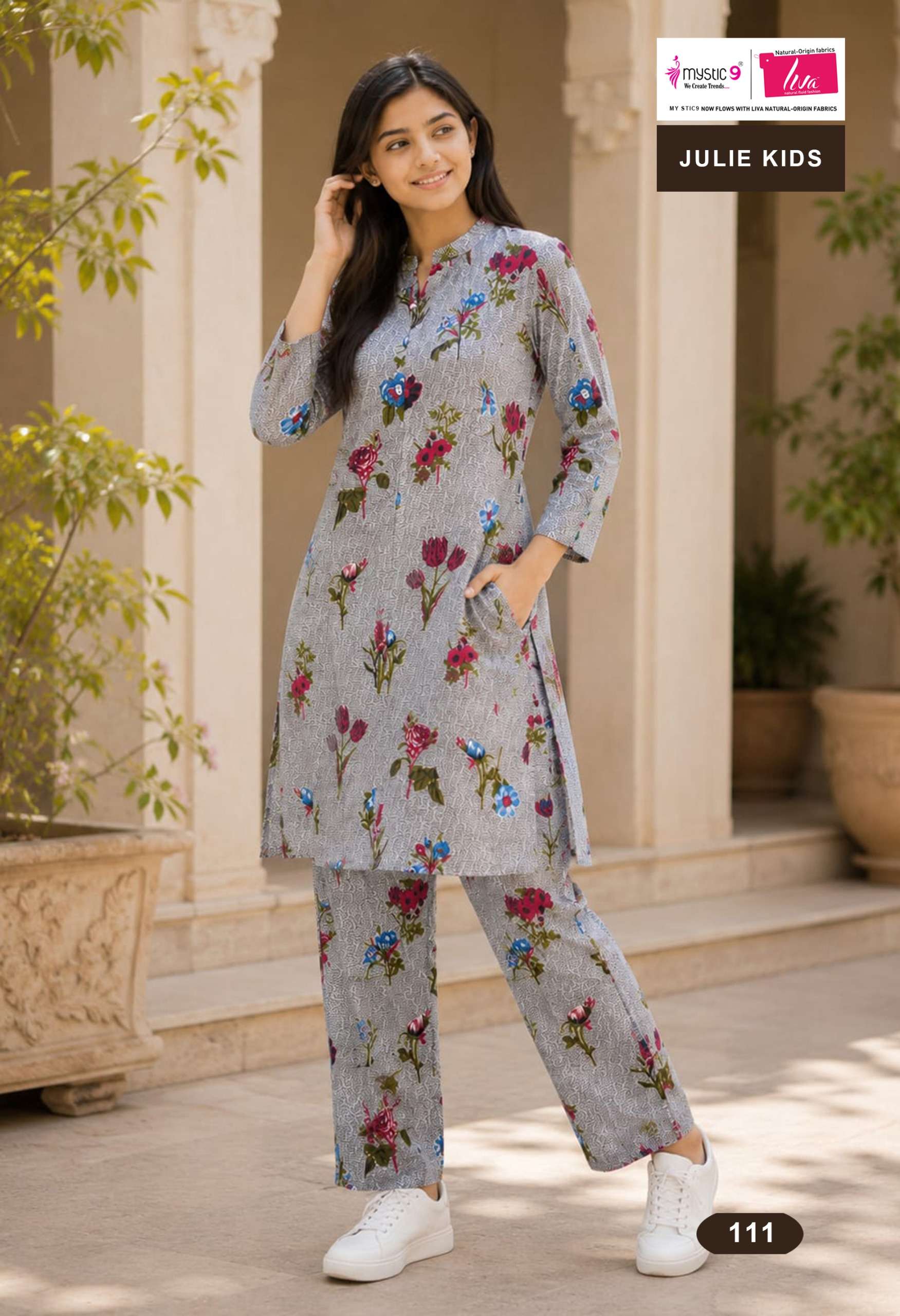 MYSTIC 9 JULIE KIDS VOL 1 VISCOSE PRINT KIDS CO ORD SET TEENAGE GIRL INDIAN OUTFIT MYSTIC 9 JULIE KIDS VOL 1 VISCOSE PRINT KIDS CO ORD SET TEENAGE GIRL INDIAN OUTFIT