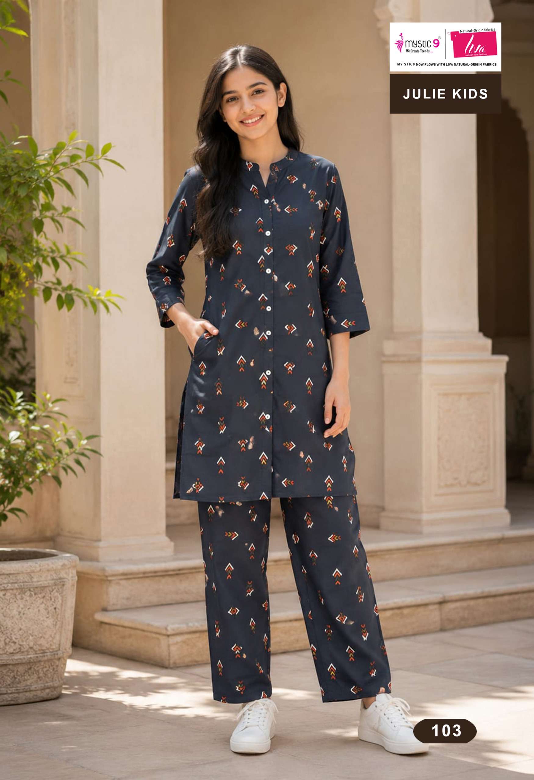 MYSTIC 9 JULIE KIDS VOL 1 VISCOSE PRINT KIDS CO ORD SET TEENAGE GIRL INDIAN OUTFIT MYSTIC 9 JULIE KIDS VOL 1 VISCOSE PRINT KIDS CO ORD SET TEENAGE GIRL INDIAN OUTFIT