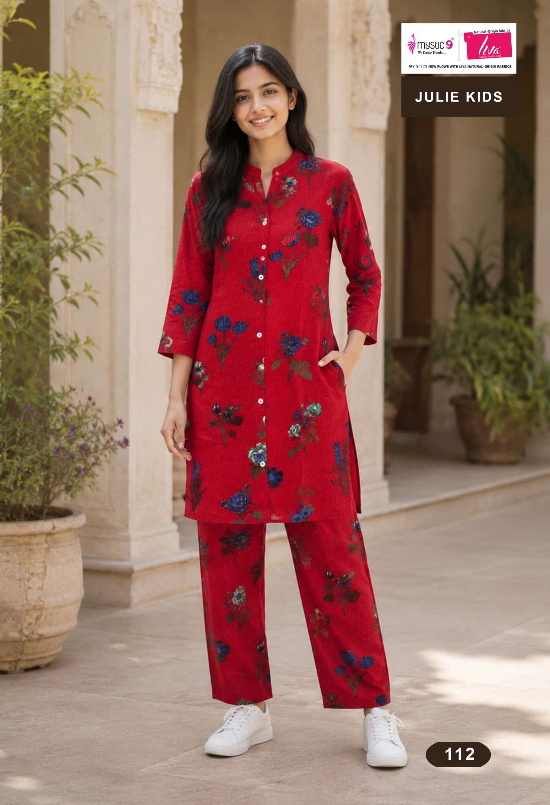 MYSTIC 9 JULIE KIDS VOL 1 VISCOSE PRINT KIDS CO ORD SET TEENAGE GIRL INDIAN OUTFIT MYSTIC 9 JULIE KIDS VOL 1 VISCOSE PRINT KIDS CO ORD SET TEENAGE GIRL INDIAN OUTFIT