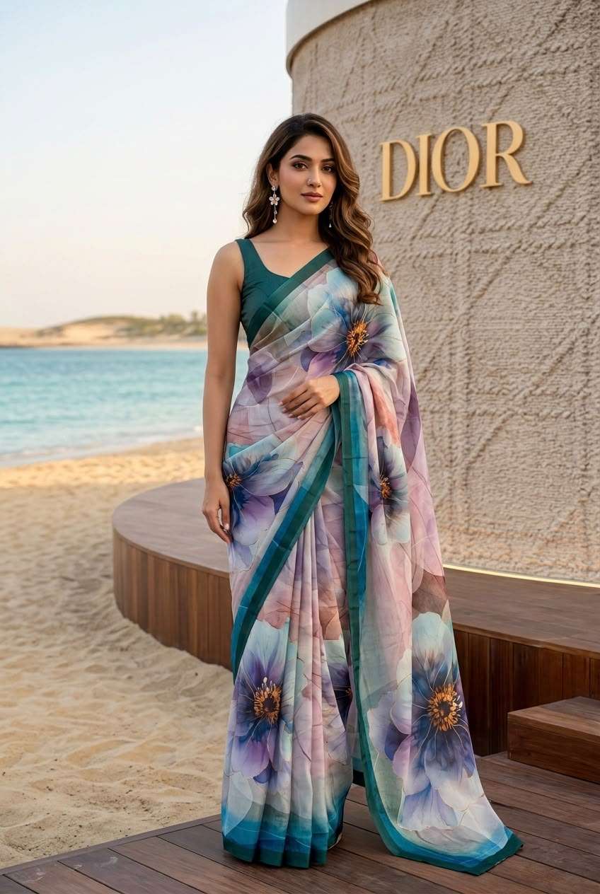 RajMata series Ruby Crepe super Soft italian crepe with fancy digital prints on saree wholesale in surat RajMata series Ruby Crepe super Soft italian crepe with fancy digital prints on saree wholesale in surat