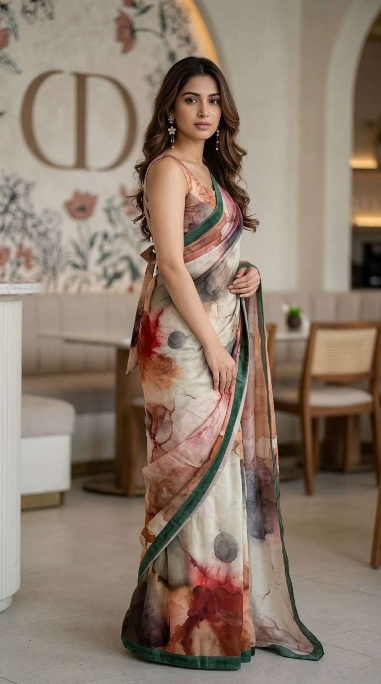RajMata series Ruby Crepe super Soft italian crepe with fancy digital prints on saree wholesale in surat RajMata series Ruby Crepe super Soft italian crepe with fancy digital prints on saree wholesale in surat