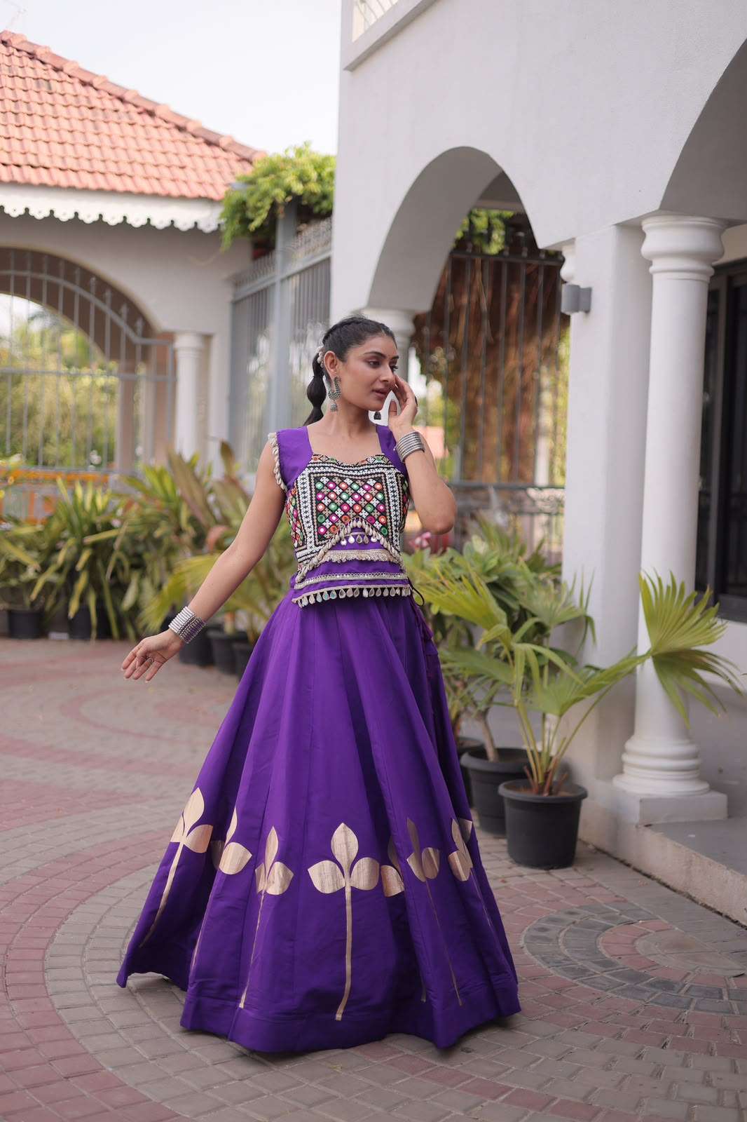 Roman Silk fabric Navratri wear Festive vibes Are traditional and spiritual Lehenga choli wholesale in surat 7174 Roman Silk fabric Navratri wear Festive vibes Are traditional and spiritual Lehenga choli wholesale in surat 7174
