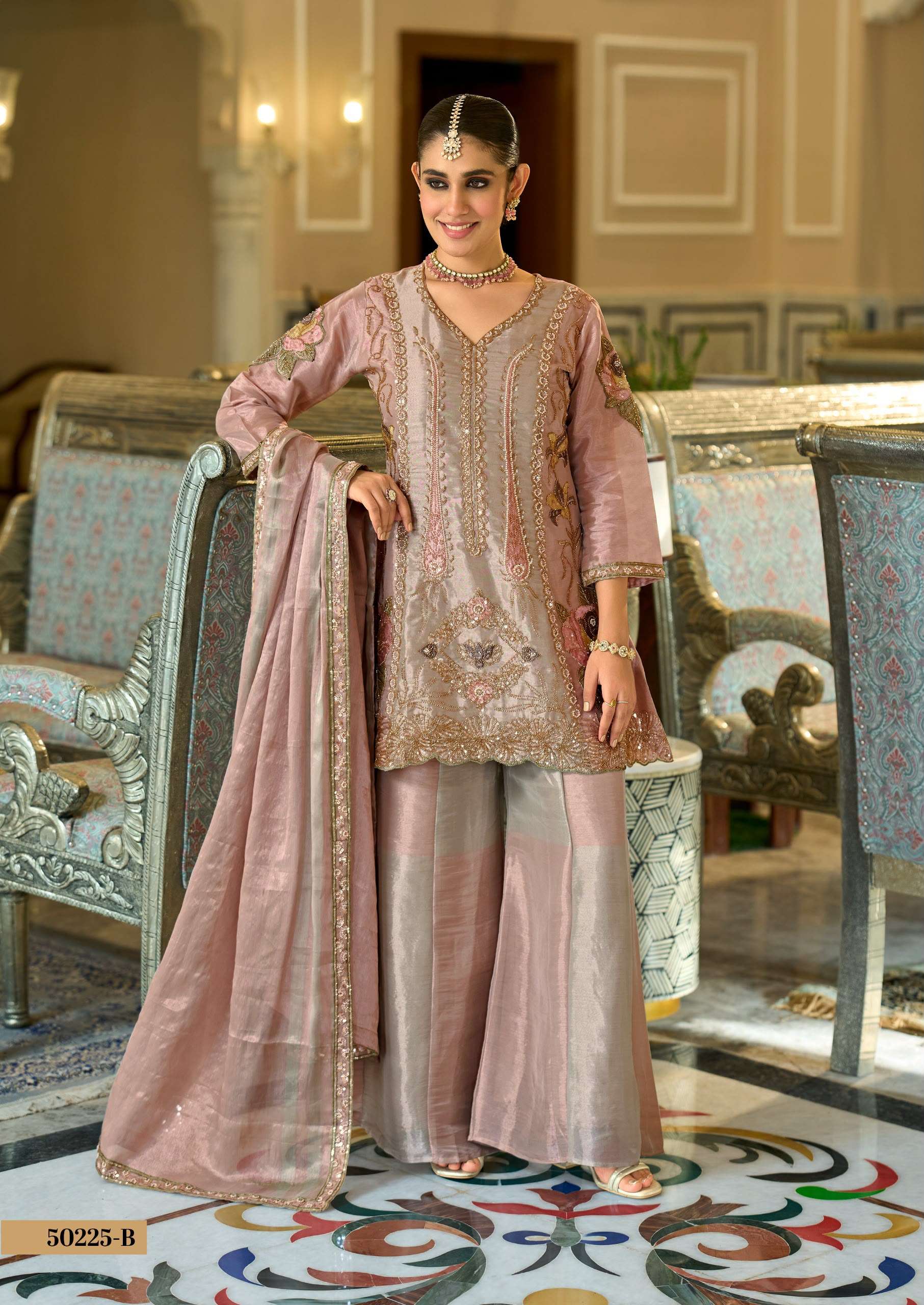 50225 VISCOSE KANJIVARAM WITH BEATS WORK PALAZZO 3 PIECE SUIT FOR FESTIVAL INDIA STORE 50225 VISCOSE KANJIVARAM WITH BEATS WORK PALAZZO 3 PIECE SUIT FOR FESTIVAL INDIA STORE