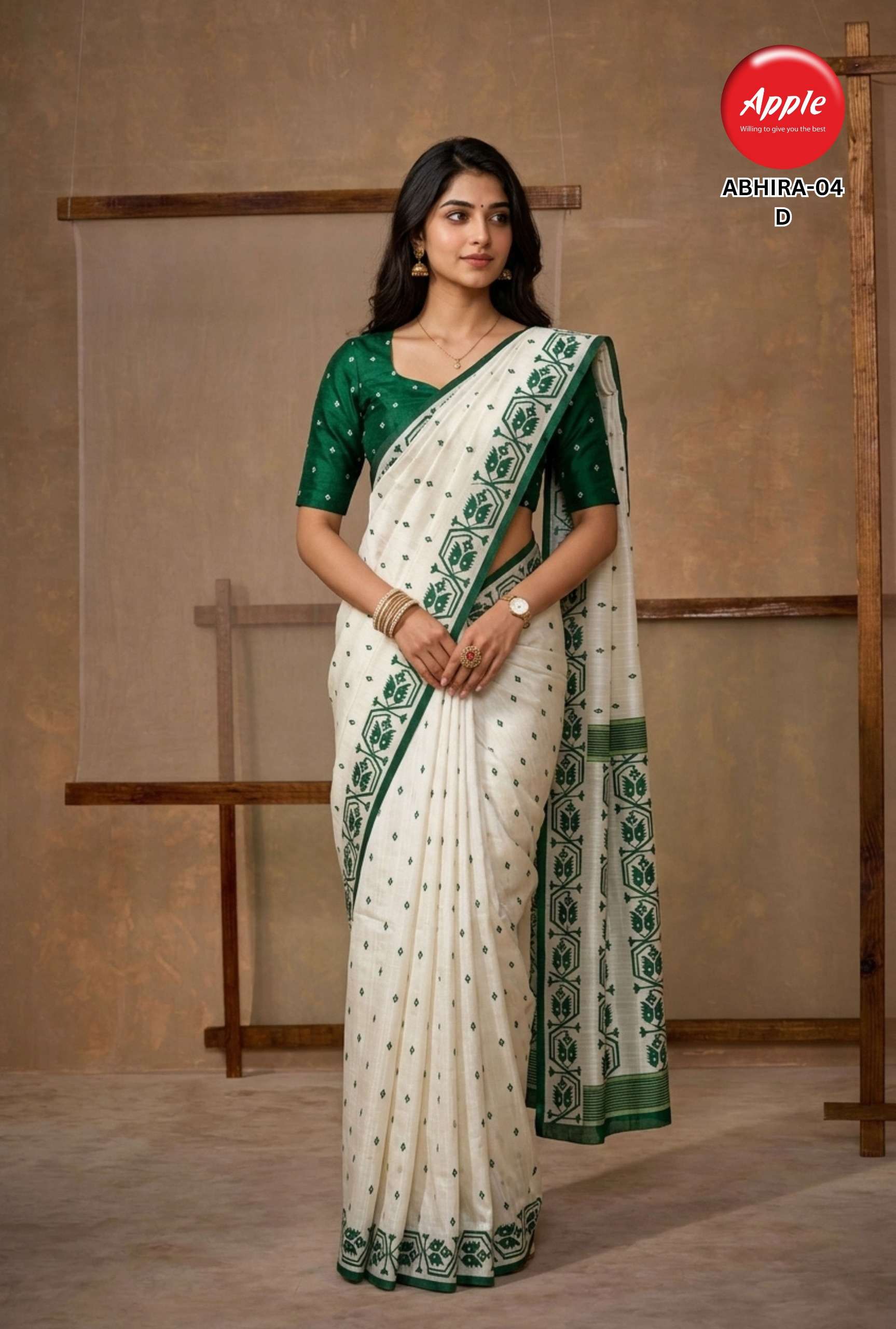 APPLE ABHIRA 4 MADE OF SOFT HANDI TUSSER FABRIC SAREE RESELLER IN SURAT APPLE ABHIRA 4 MADE OF SOFT HANDI TUSSER FABRIC SAREE RESELLER IN SURAT