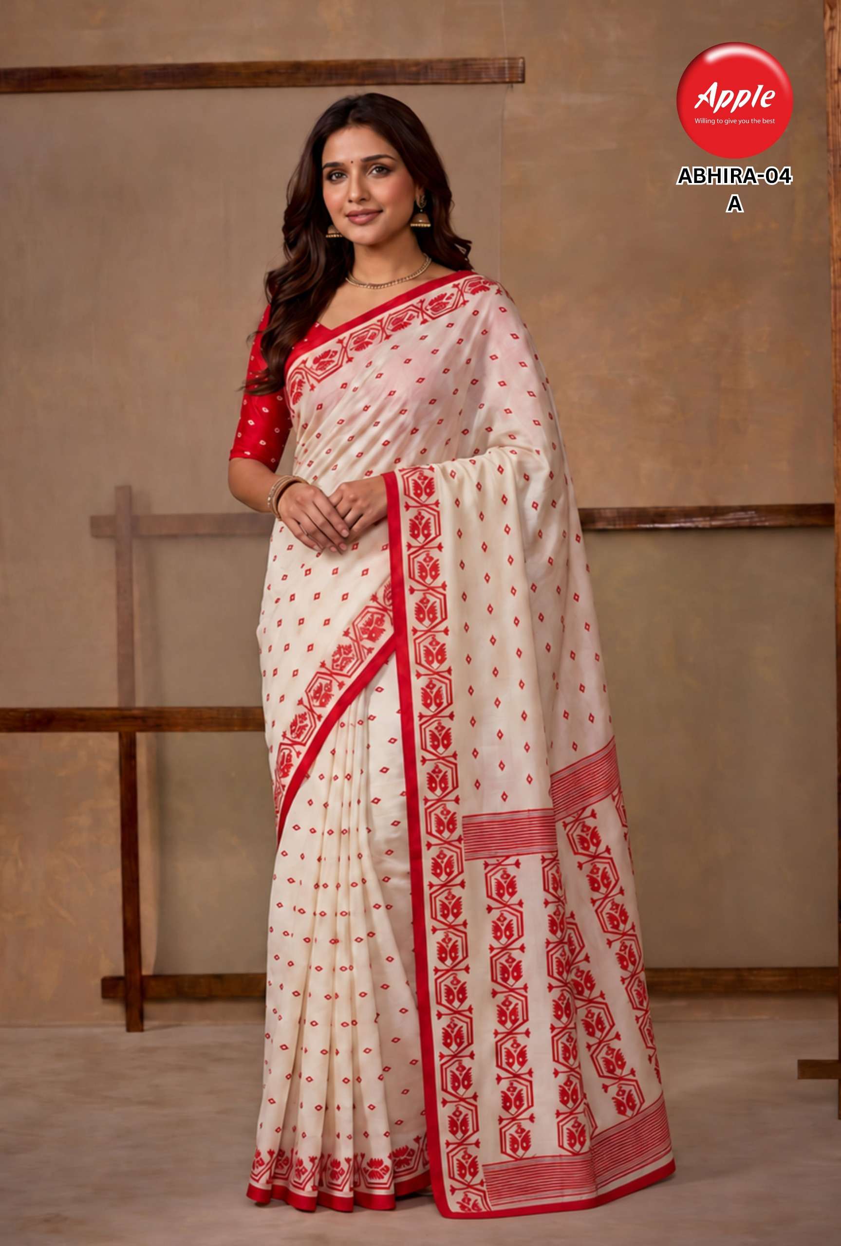 APPLE ABHIRA 4 MADE OF SOFT HANDI TUSSER FABRIC SAREE RESELLER IN SURAT APPLE ABHIRA 4 MADE OF SOFT HANDI TUSSER FABRIC SAREE RESELLER IN SURAT