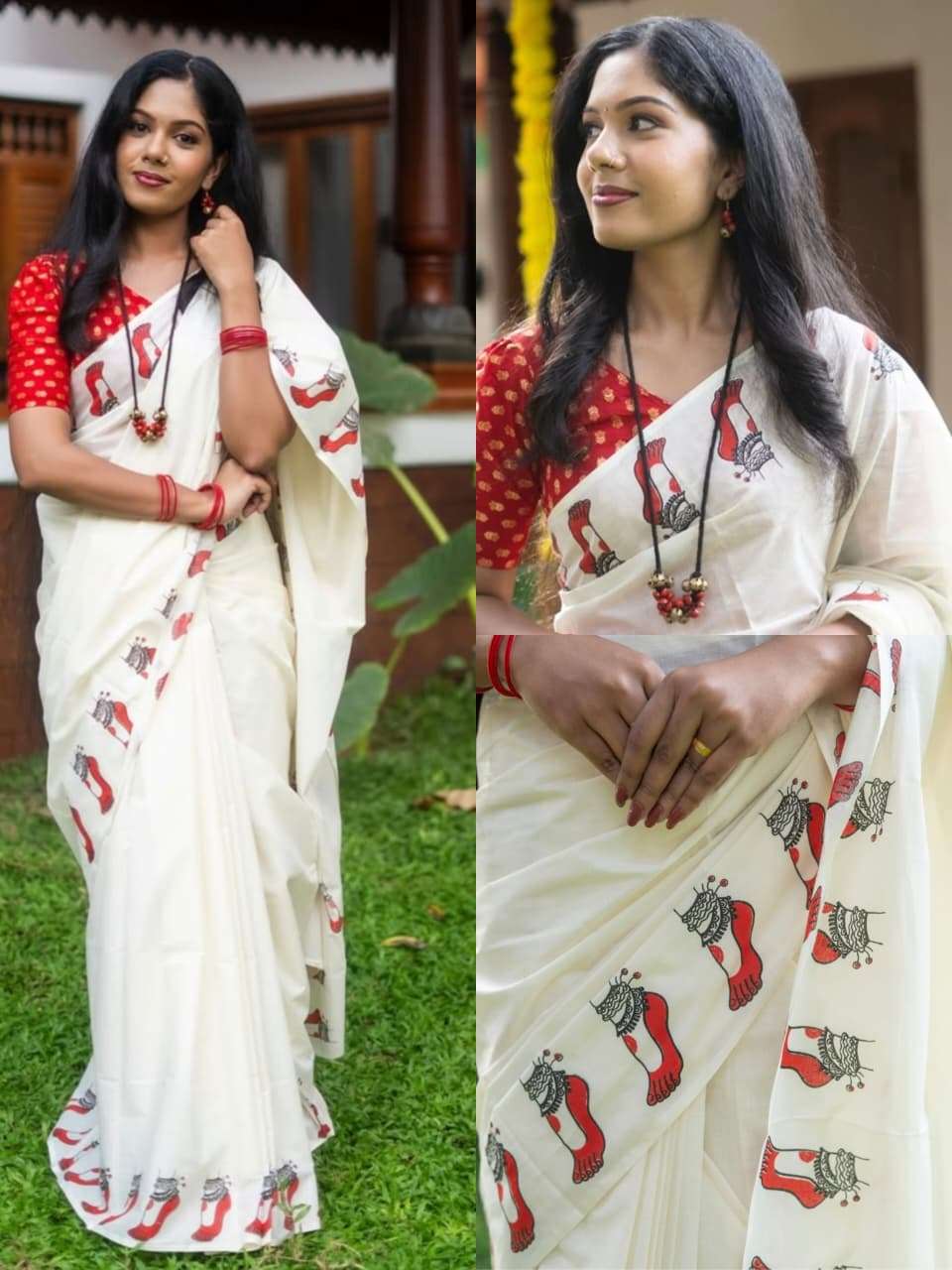 beautiful and classic red and white Plain Linen fabric with flower Digital Print On saree wholesale in surat MG689 beautiful and classic red and white Plain Linen fabric with flower Digital Print On saree wholesale in surat MG689