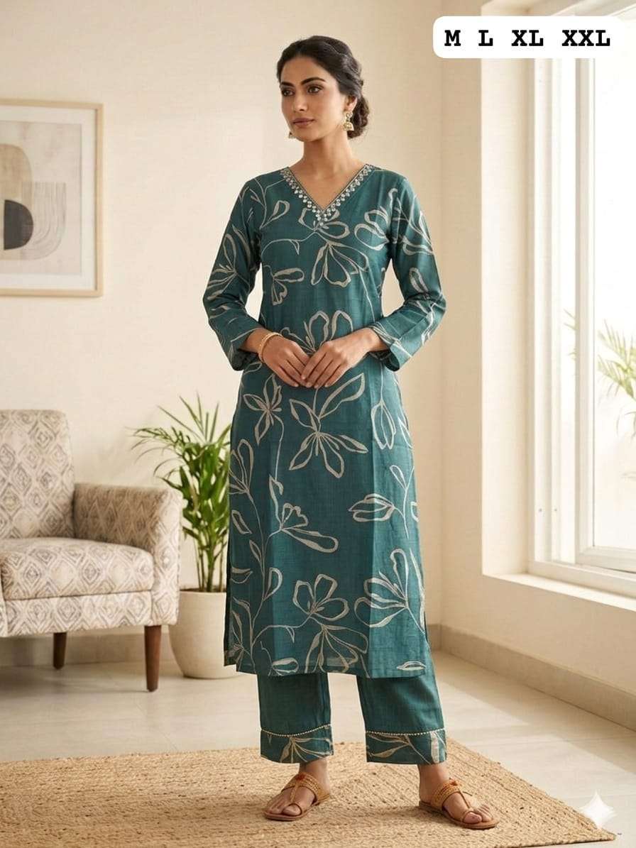 HANDWORK STRAIGHT KURTI WITH PANT FOR OFFICE TYPE WHOLESALER RANG HANDWORK STRAIGHT KURTI WITH PANT FOR OFFICE TYPE WHOLESALER RANG