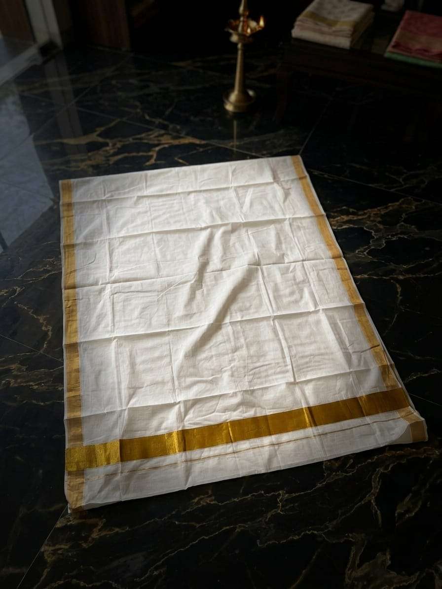 WHITE KASAVU SOUTH INDIAN WEDDING WEAR BUTTER SOFT PURE COTTON FABRIC SAREE WHOLESALE IN SURAT WHITE KASAVU SOUTH INDIAN WEDDING WEAR BUTTER SOFT PURE COTTON FABRIC SAREE WHOLESALE IN SURAT