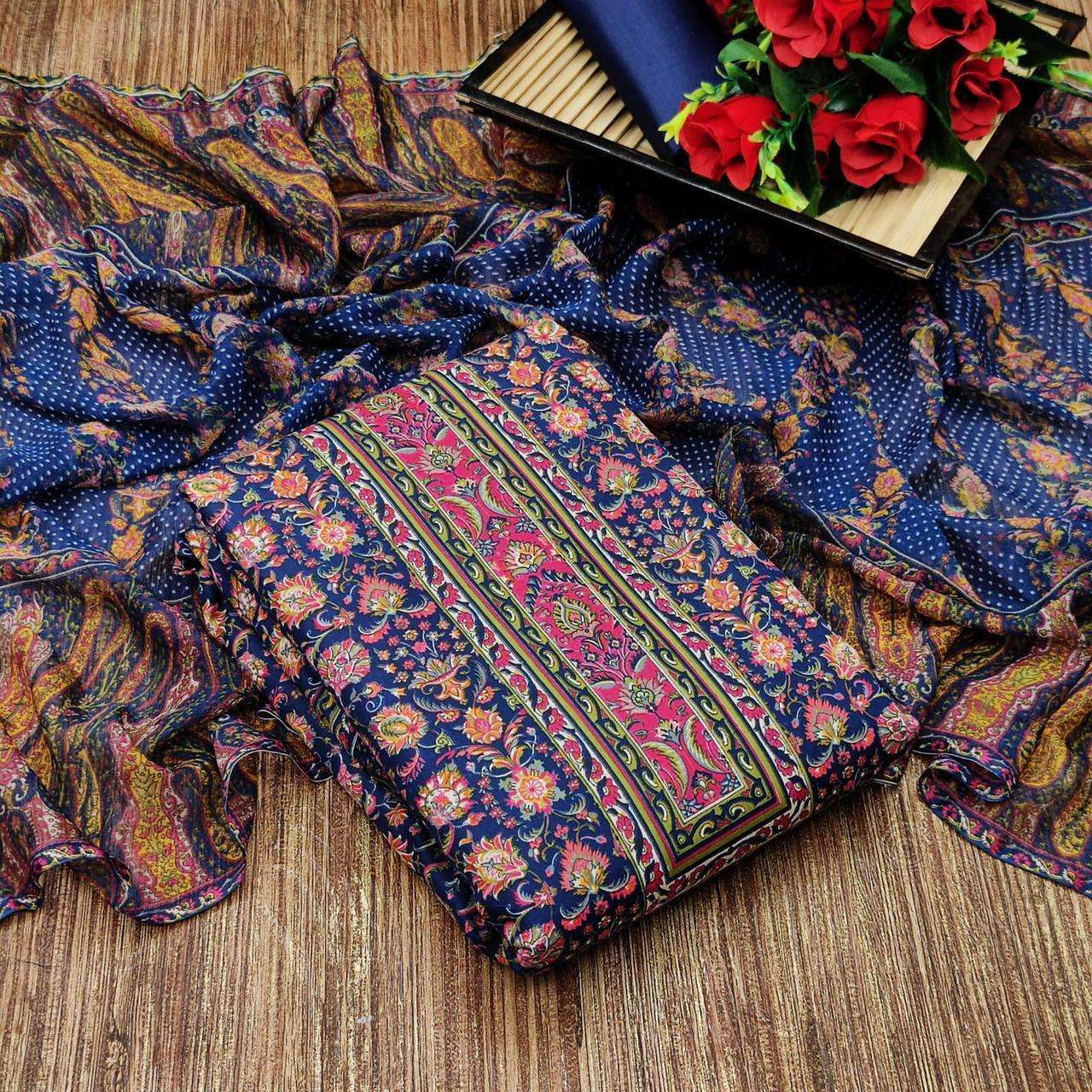 Cotton With Floral Printed Regular Wear Dress Material Collection 02