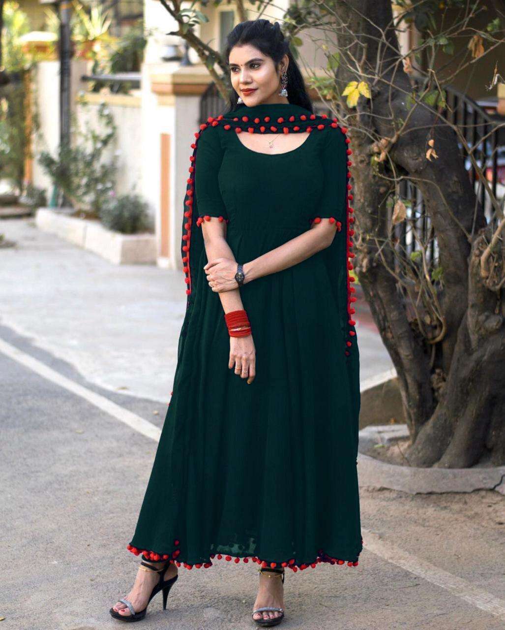 Party Wear Green color Georgette fabric Kurti : 1854539