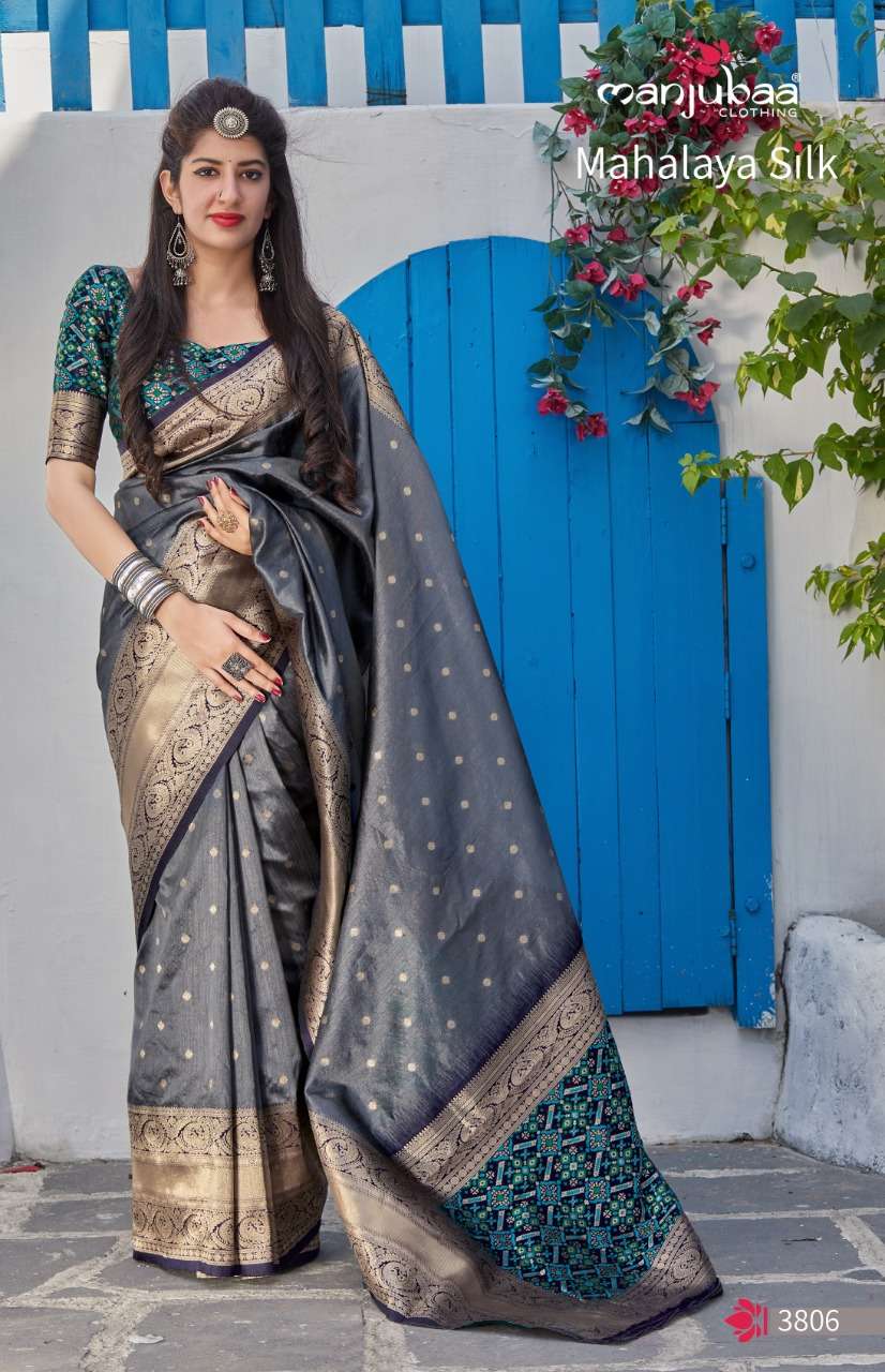 Manjubaa Clothing Mahalaya Silk Designer Soft Silk Sarees Collection  05