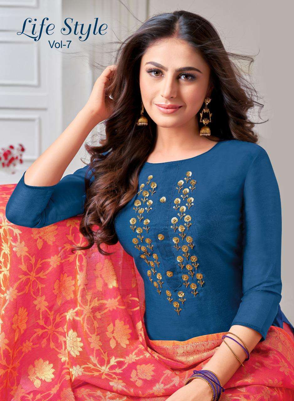 Shagun Lifestyle Vol 7 Modal Silk With hand Work Dress Material Collection