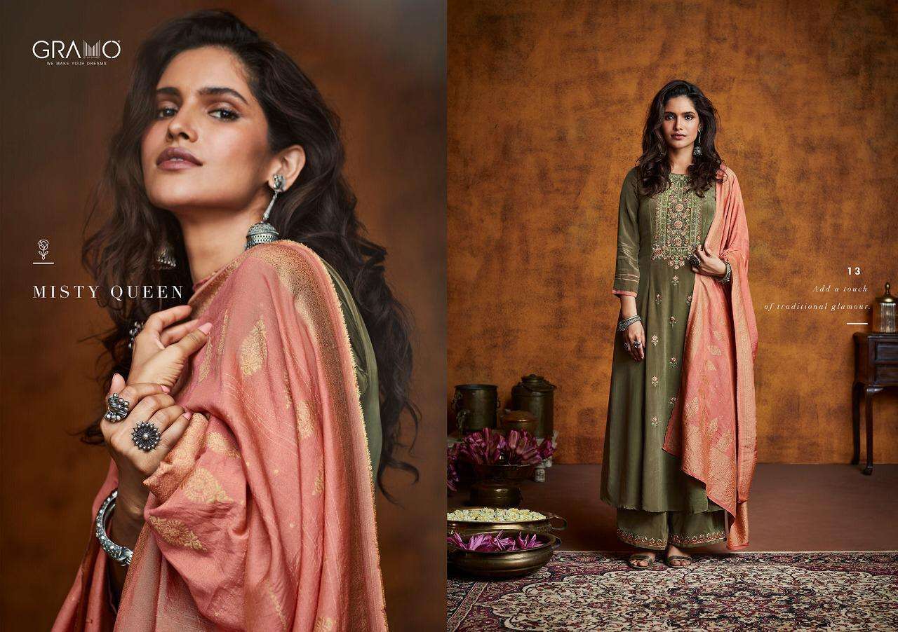 Gramo Mayra Vol 1 Fiona Silk With Work Readymade Suits Collection 01