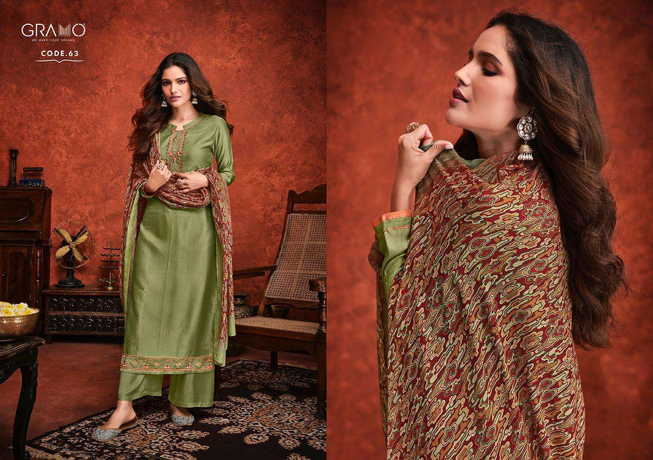 Gramo Safar Vol 2 Pure Viscose With Embroidery Work Readymade Suits Collection 03