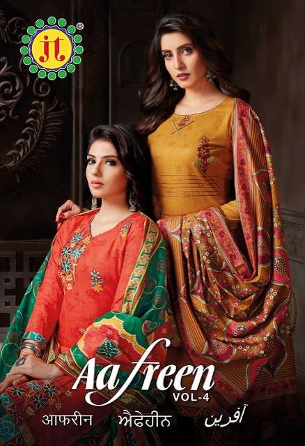 JT Aafreen Vol 4 Cotton With Work Dress Material Collection