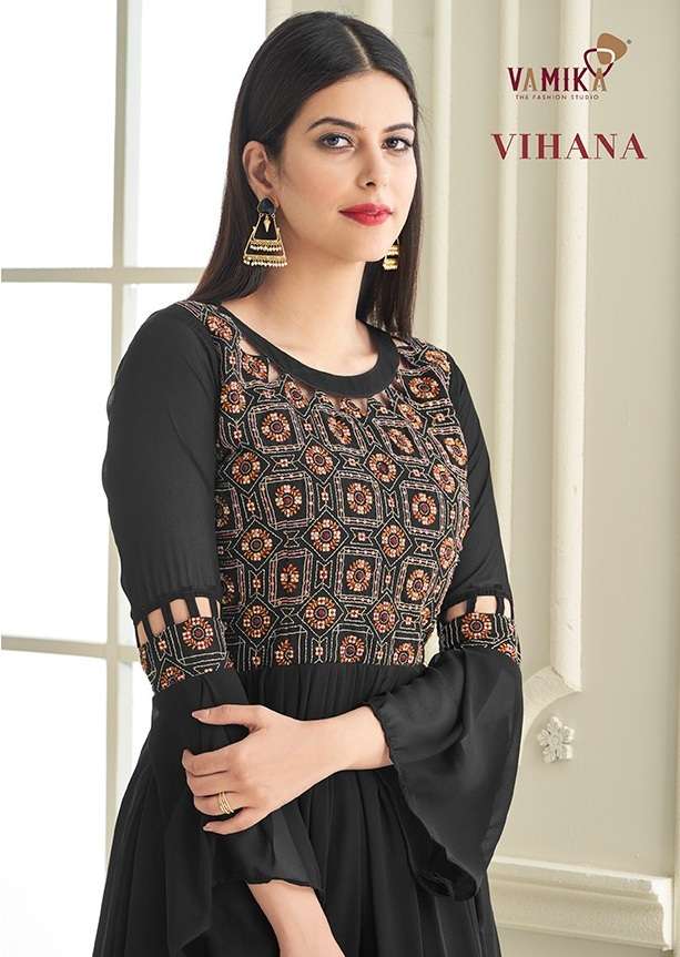 Vamika NX Vihana Georgette with embroidery Work readymade Gown Collection