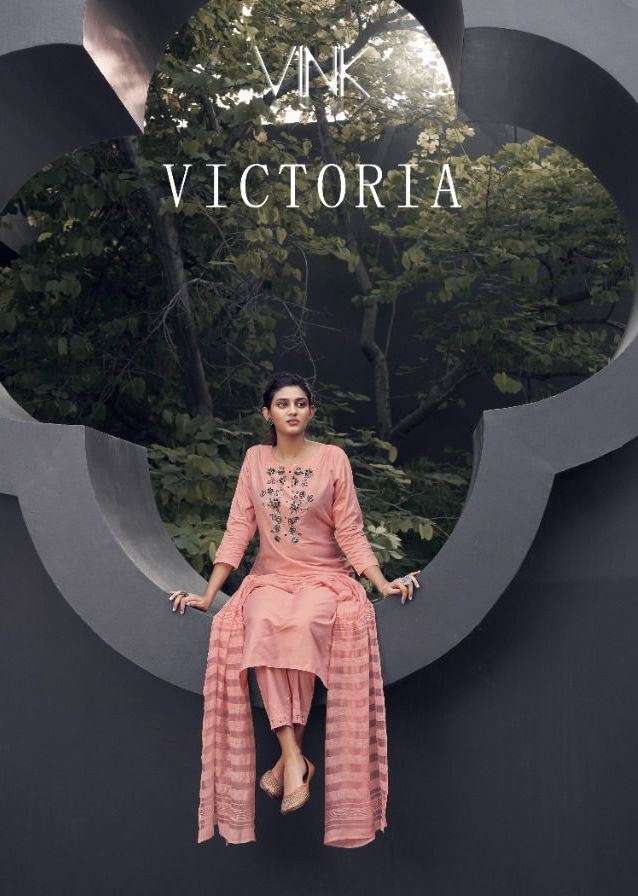 Vink Victoria silk Organza With Hand Work Kurti with Pant Dupatta Collection