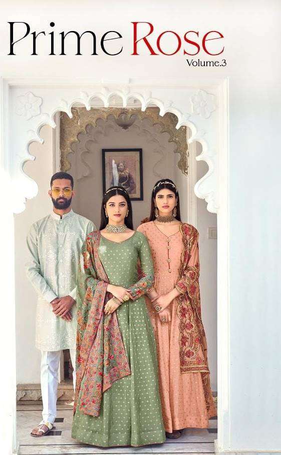 Eba Lifestyle Prime Rose Vol 3 georgette with Embroidery Work Salwar Suits Collection