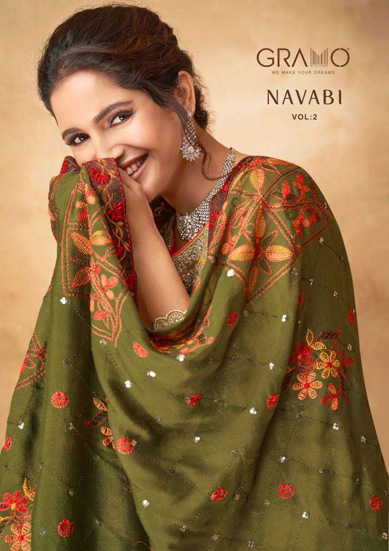 Gramo Navabi Vol 2 Faux georgette With Work readymade Suits collection