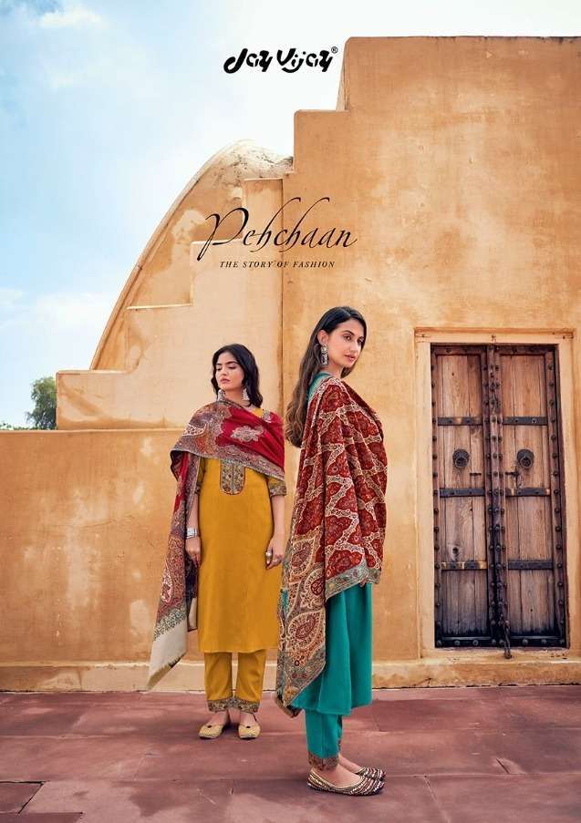 Jay Vijay Pehchaan Pashmina Jacquard Dress Material collection
