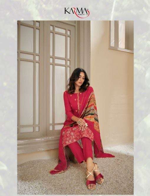 Karma Trendz 209 Series Muslin jacquard With Work Dress Material Collection