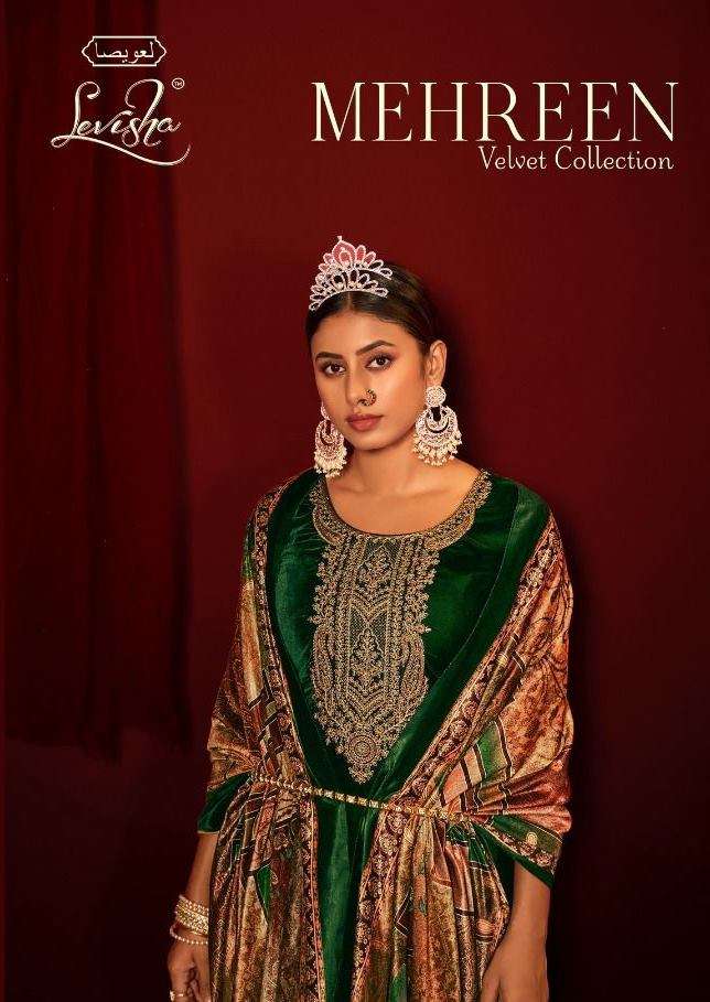 Levisha Mehreen velvet With Work Pashmina suits collection