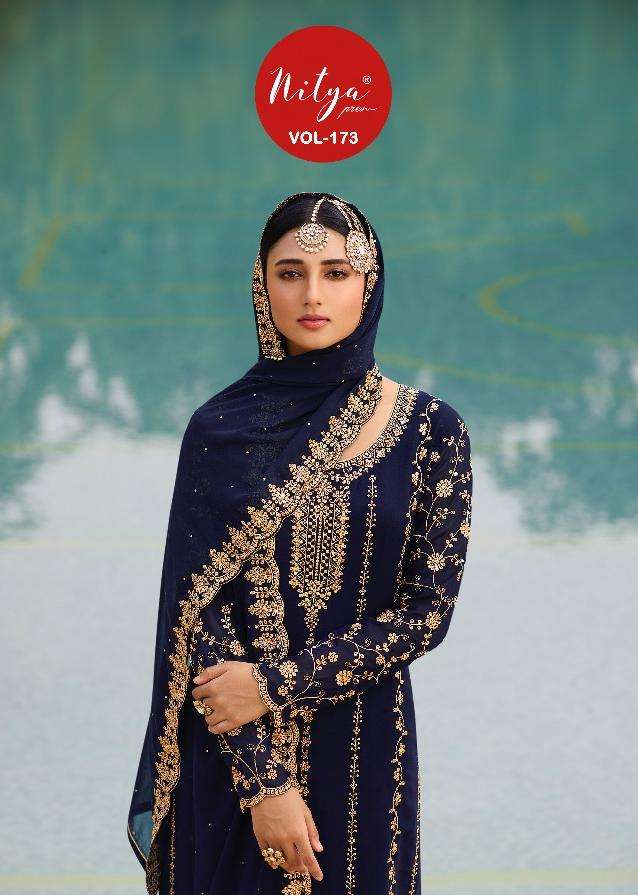 LT Fabrics Nitya Vol 173 Georgette with embroidery work Dress Material Collection