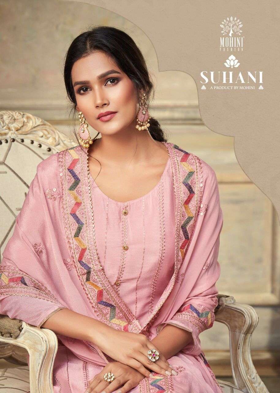 Mohini Fashion Suhani 1001 Series Chinon With Embroidery Work Dress Material Collection