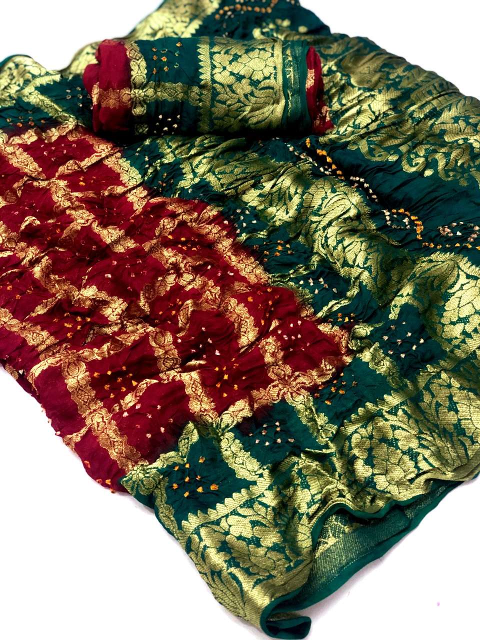 Reena treadional bandhani silk saree collection