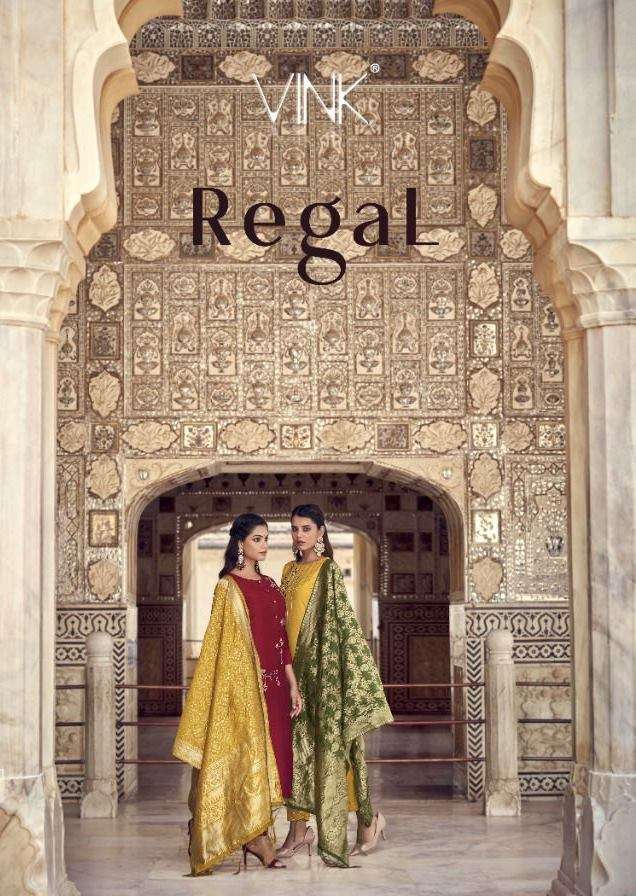 Vink Regal Vol 3 Silk with Hand Work Kurti With Pant Dupatta Collection