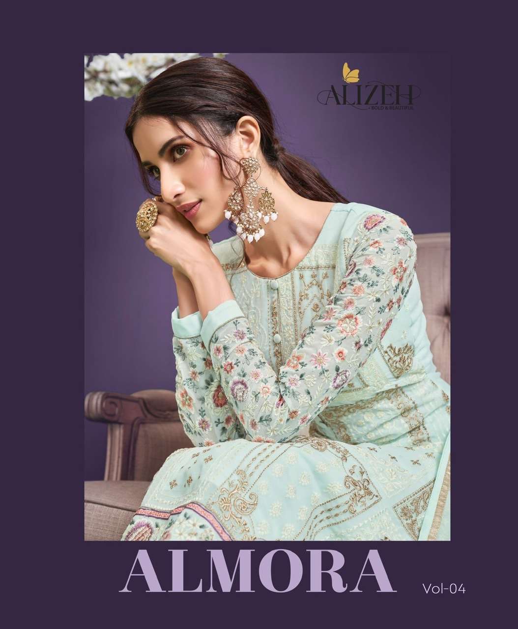 Alizeh almora vol 4 designer georgette with heavy embroidery work dress material collection 