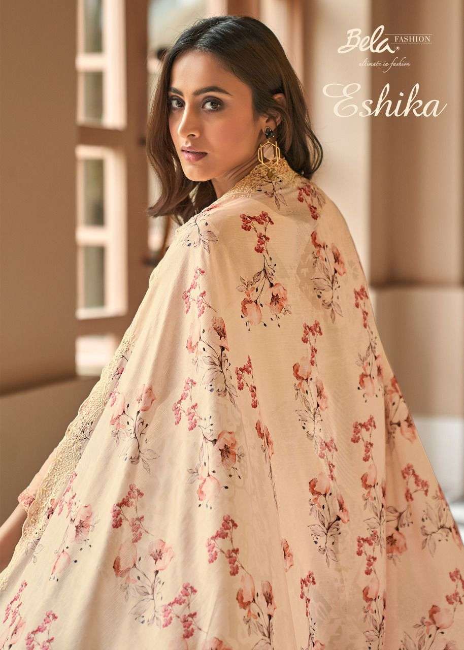 Bela Fashion Eshika Designer Printed Cotton Silk with Work Dress Material at Wholesale Rate