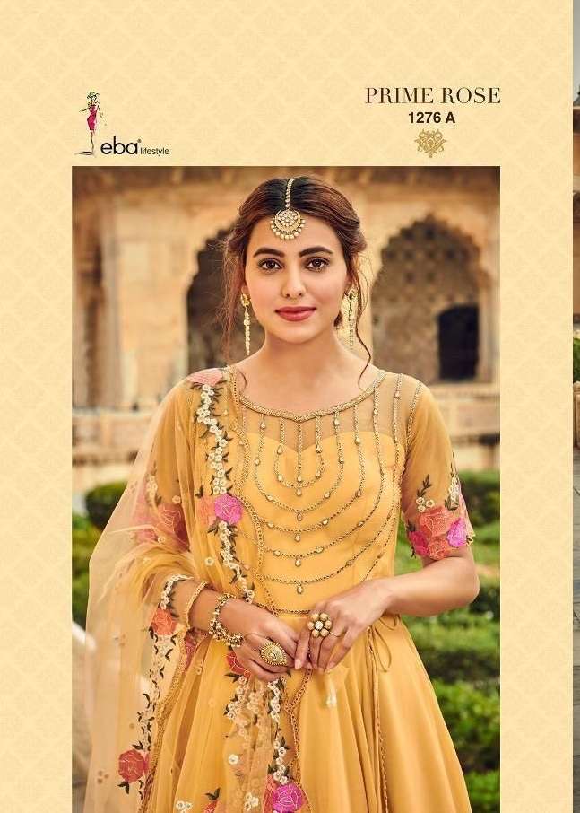 Eba lifestyle prime rose color edition vol 2 designer georgette with embroidery work dress material at Wholesale Rate 