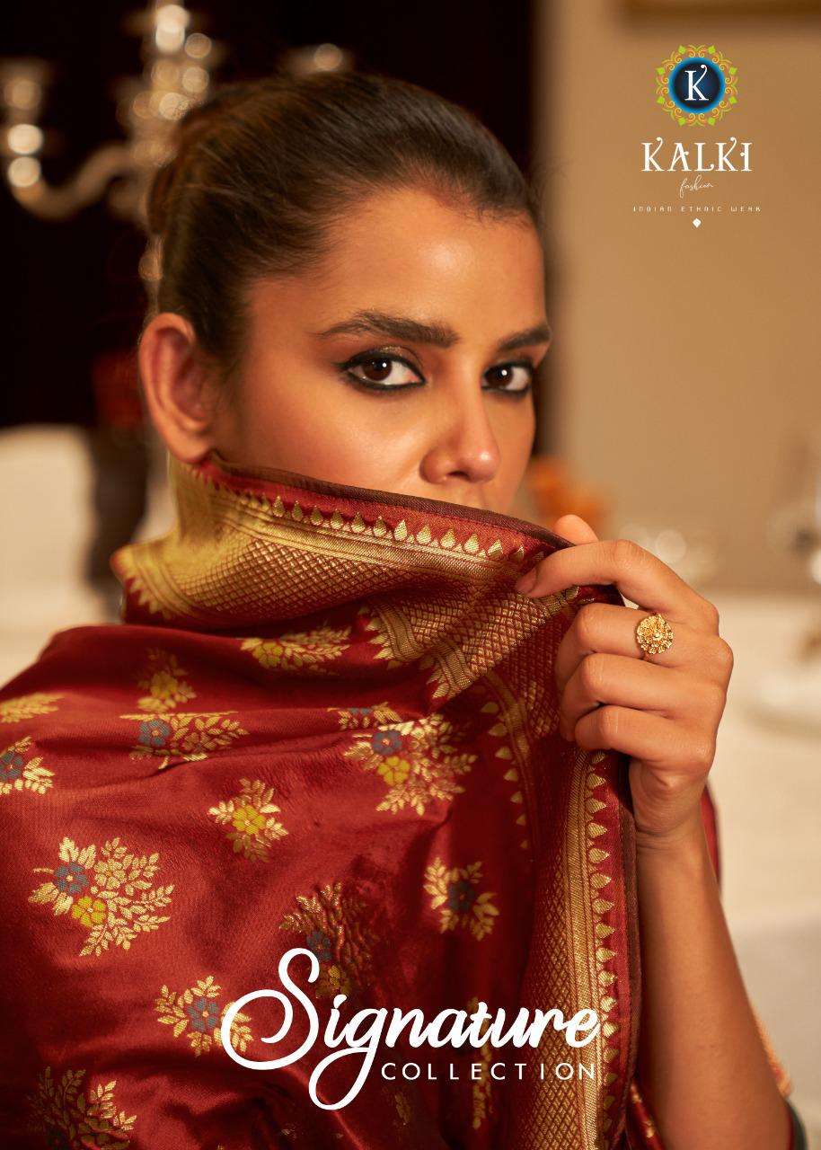 Kalki Fashion Signature Collection Designer Pure Viscose Silk with Fancy Handwork Readymade Suits at Wholesale Rate