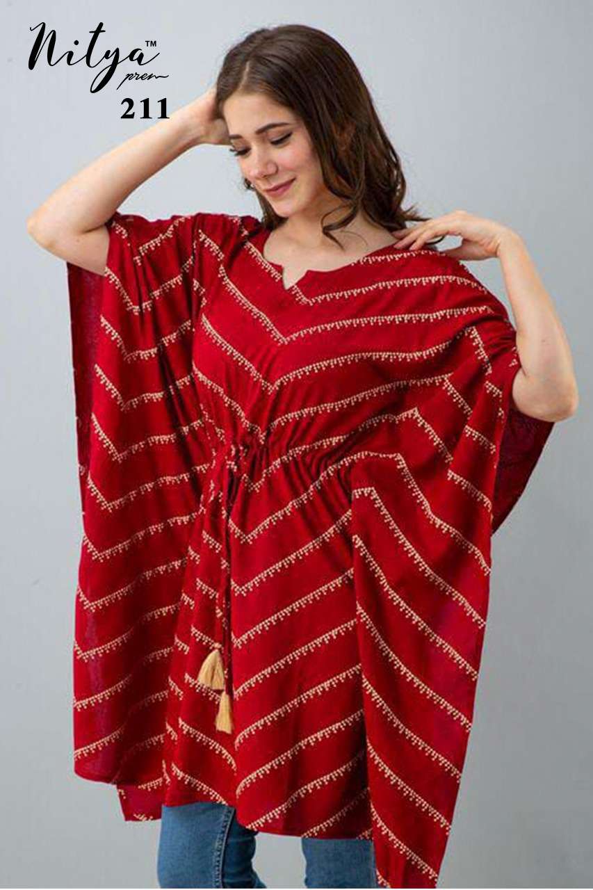 LT Fabrics Nitya Kaftan Vol 4 Printed Pure Viscose Rayon Khadi Free Size Kaftan at Wholesale Rate