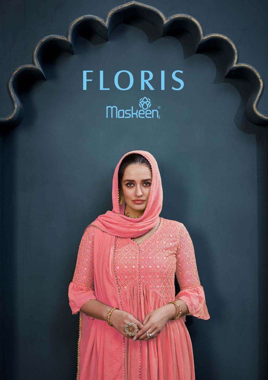 Maisha maskeen floris designer georgette with heavy embroidery work readymade suits at wholesale Rate 