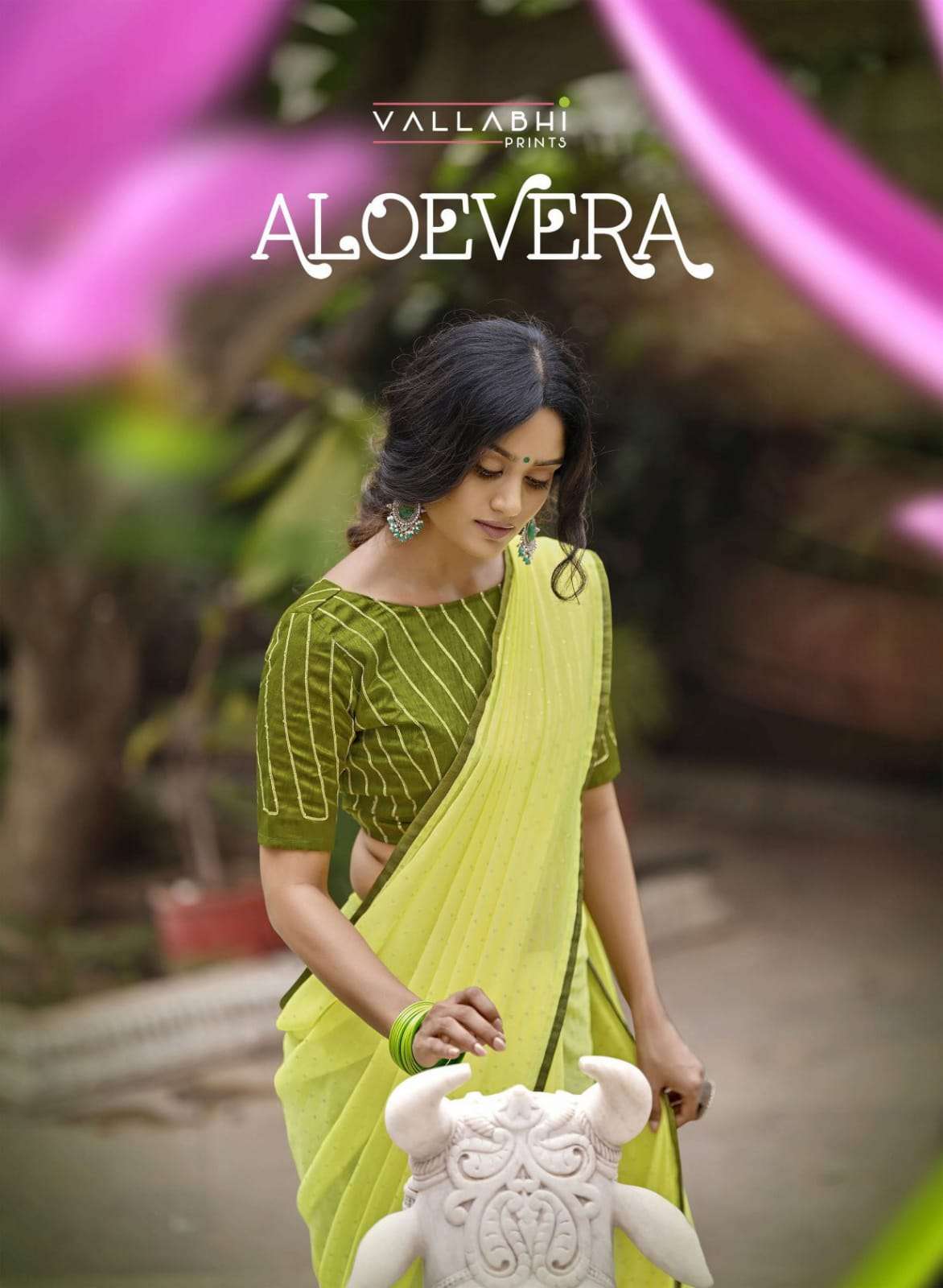 Triveni Vallabhi Prints Alovera Printed Georgette Regular Wear Sarees at Wholesale Rate
