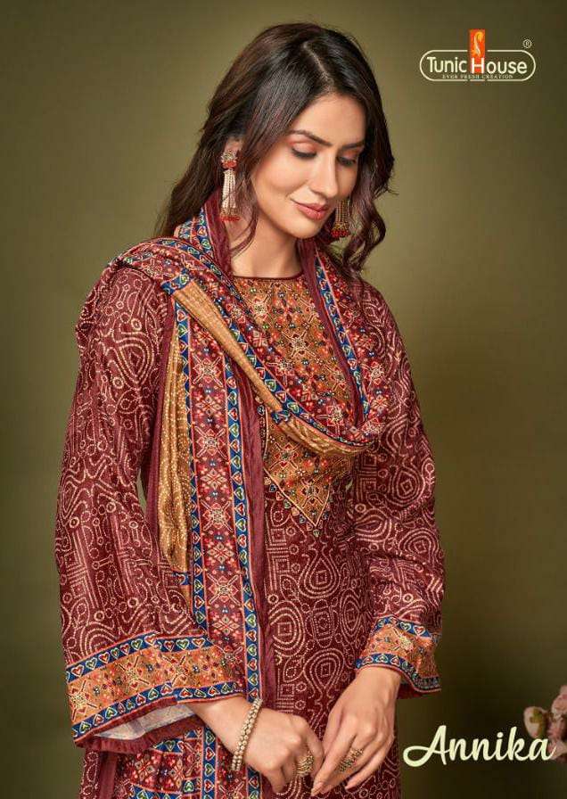 Tunic House Annika Digital Printed Velvet with Diamond Work Dress Material at Wholesale Rate