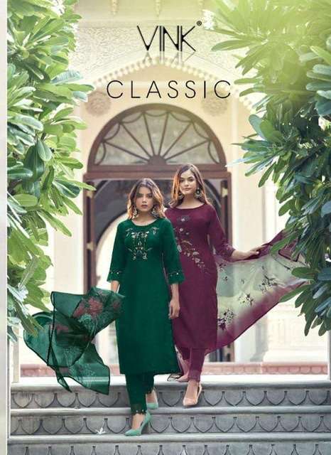 Vink classic organza designer organza silk with work readymade suits at wholesale Rate 