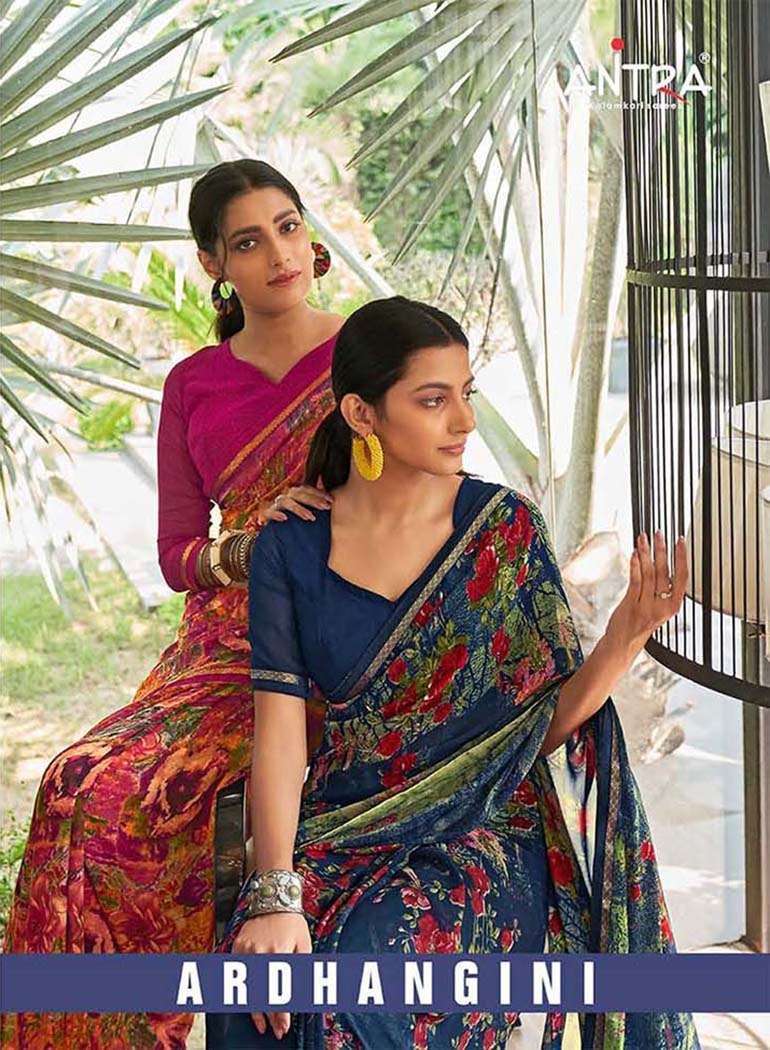 Antra ardhangini printed weightless sarees at Wholesale Rate 