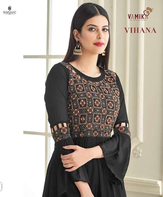 Arihant designer vamika vihana designer heavy georgette with embroidery work readymade gown collection at Wholesale Rate 