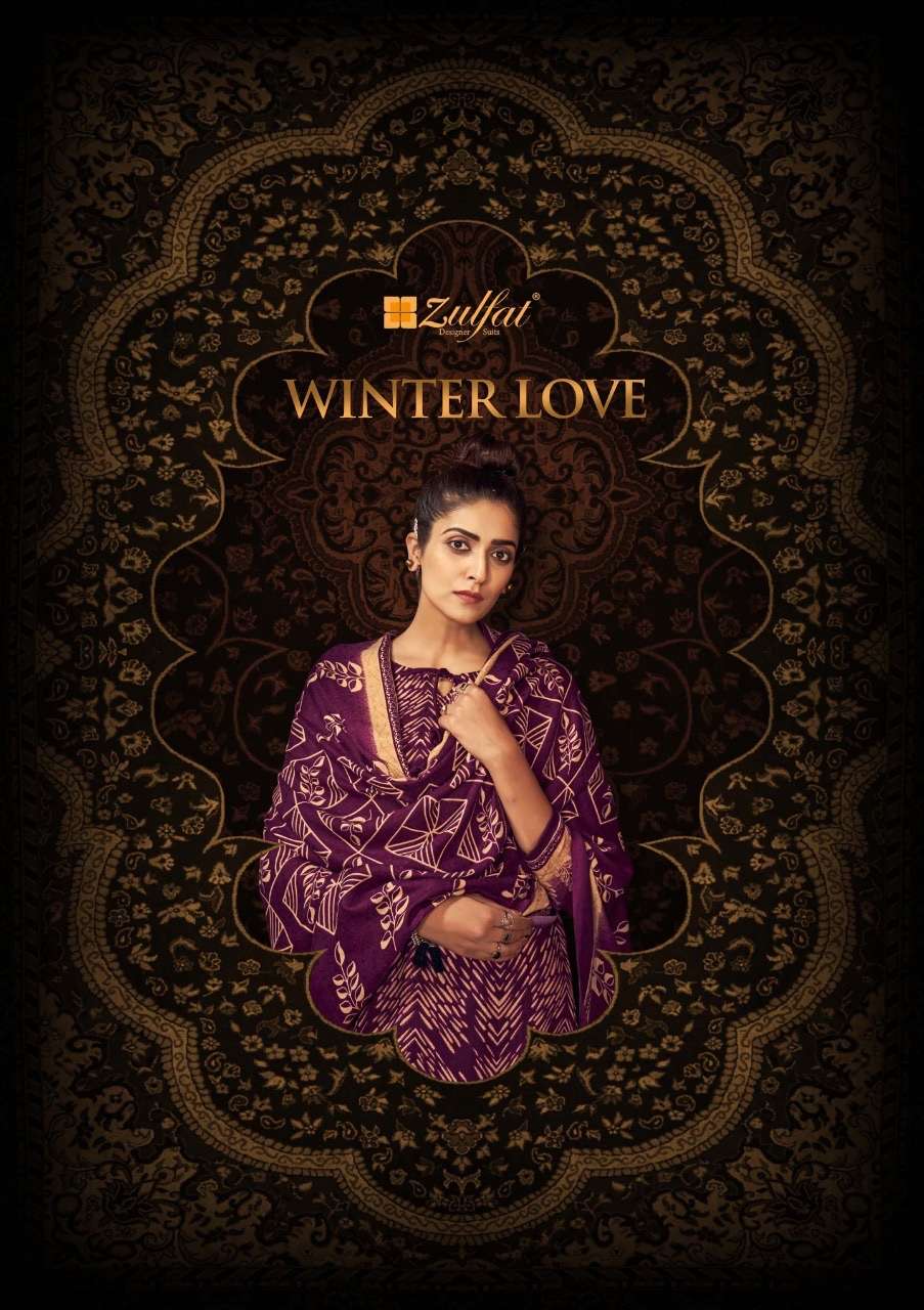 Belliza designer studio zulfat winter love digital printed pashmina dress material collection at wholesale Rate 