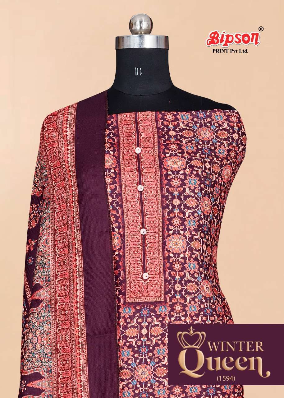 Bipson winter queen 1594 digital Printed pashmina dress material at wholesale Rate 
